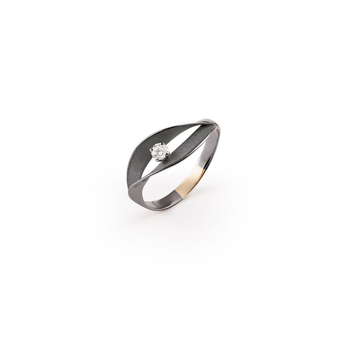 Annamaria Cammilli Ring Dune Assolo Schwarz Gold mit Diamanten Essential GAN3236 E