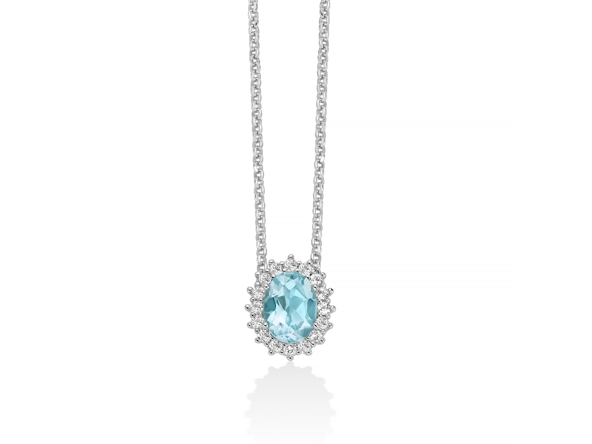Collana argento topazio azzurro Miluna CLD5089