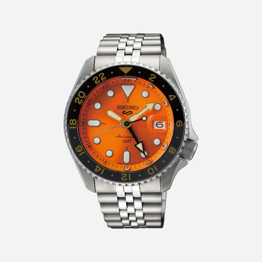 Orologio Seiko 5 sports skx gmt quadrante arancione