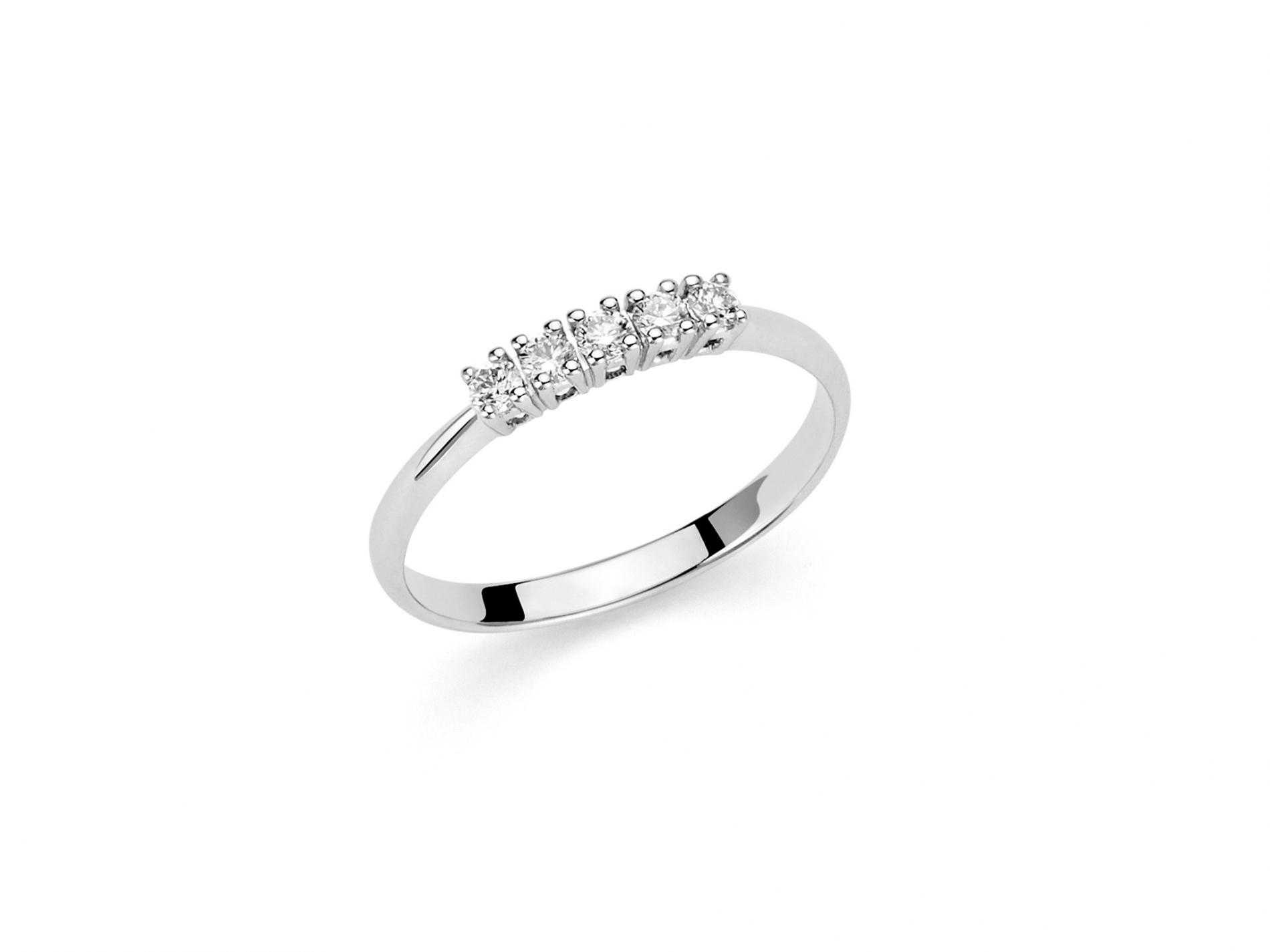 Anello miluna oro bianco diamanti riviere LID3228