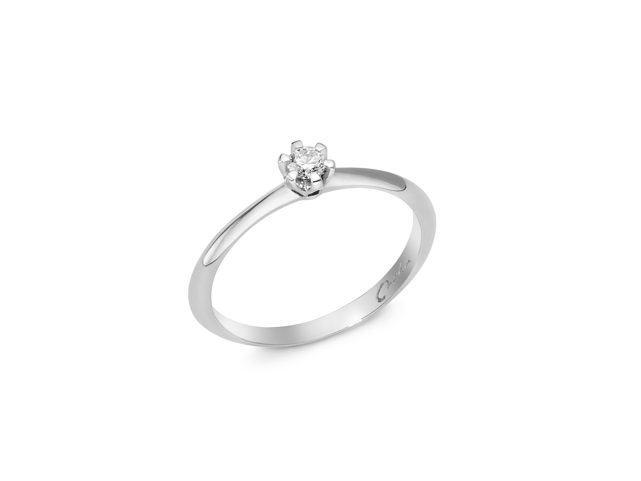 Anello solitario oro bianco Miluna LID3433