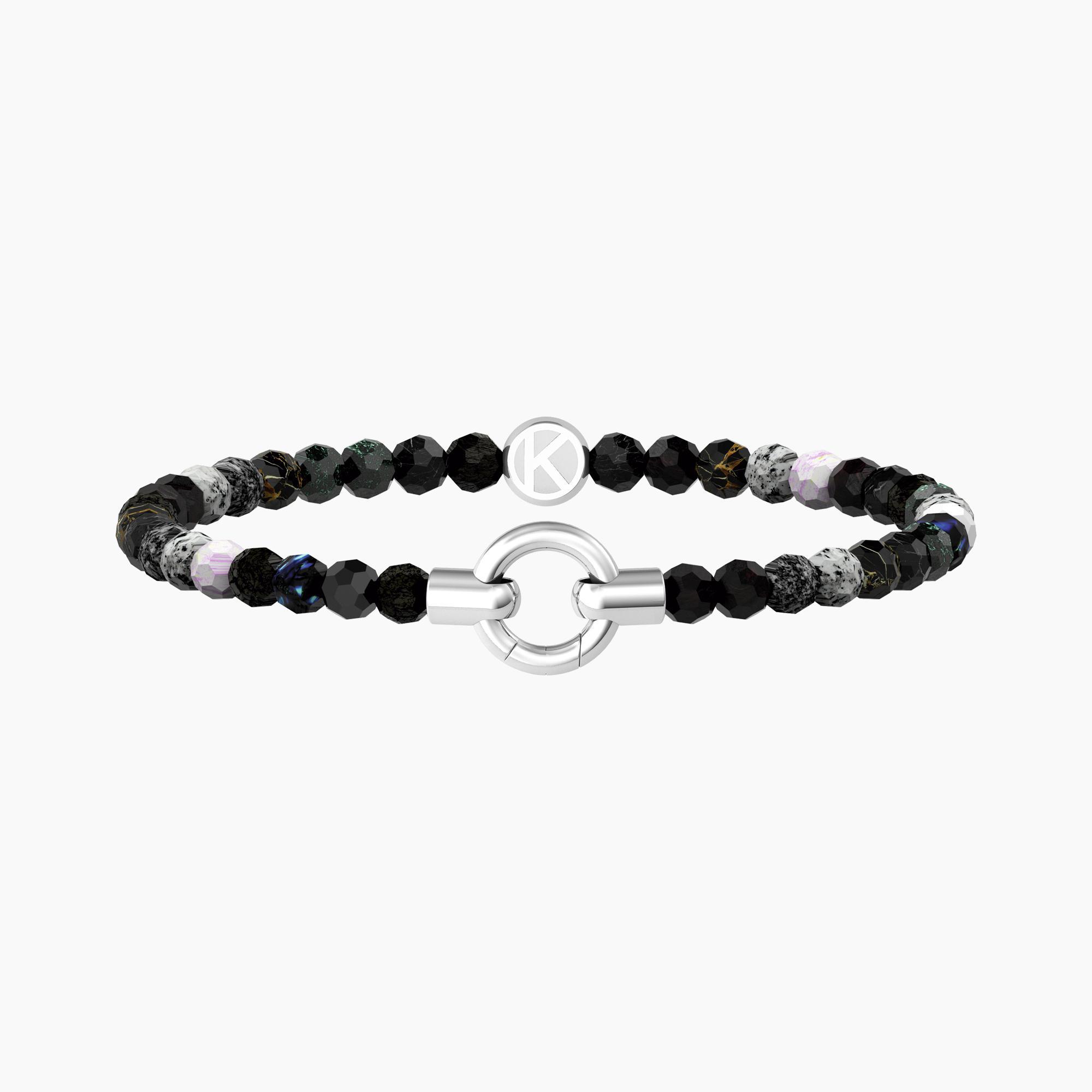 Bracciale acciaio agata nera kidult 732203