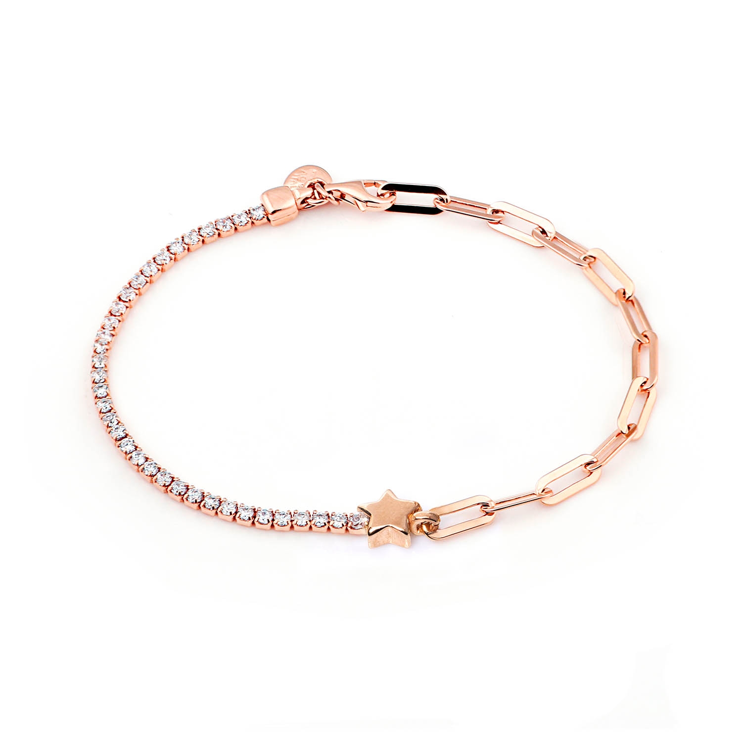 Bracciale argento rosato jackco JCB1857