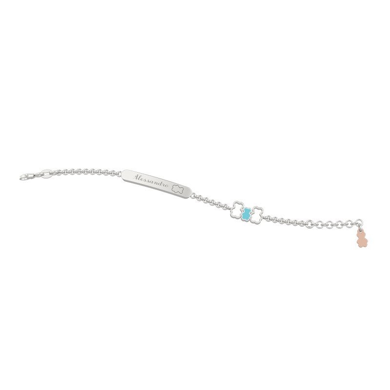 Bracciale con targhetta famiglia arg 925 nan0069