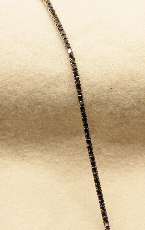 Bracciale tennis brillanti neri Deil Joseph A727 fronte