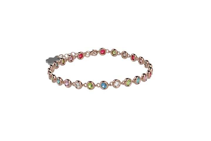 Bracciale tennis in argento 925 con pietre colorate NAN0525
