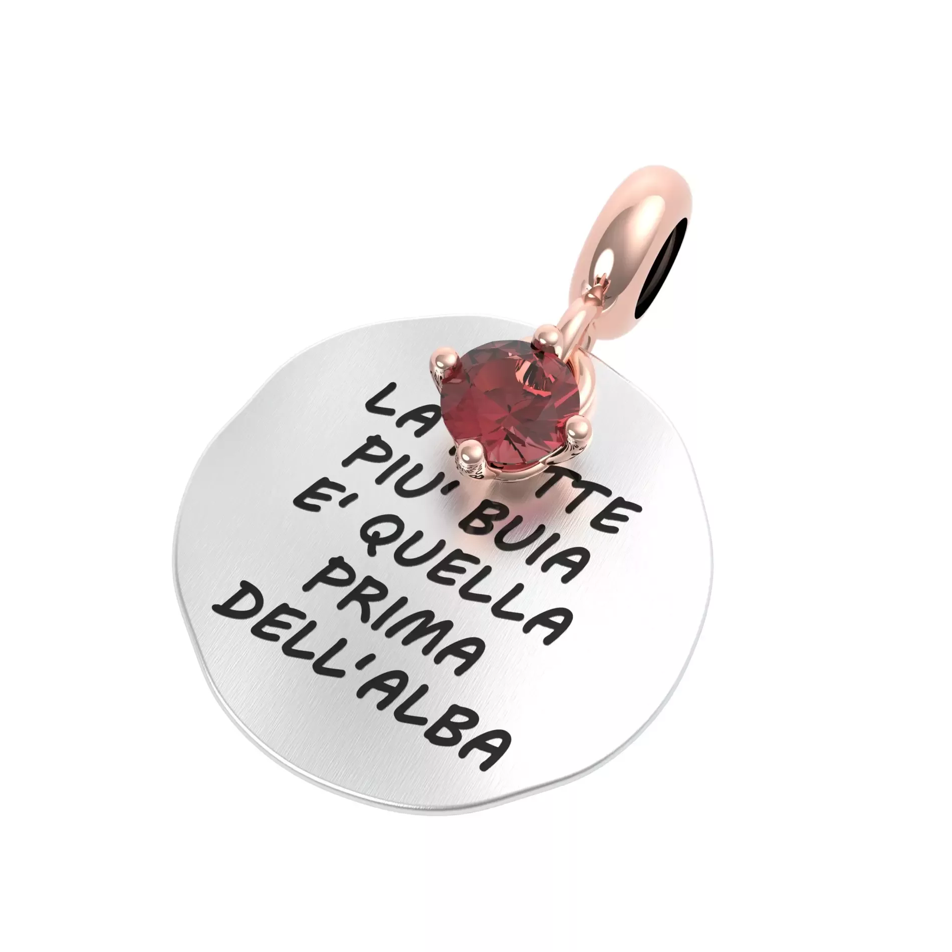 Ciondolo argento granato rerum musa 25160