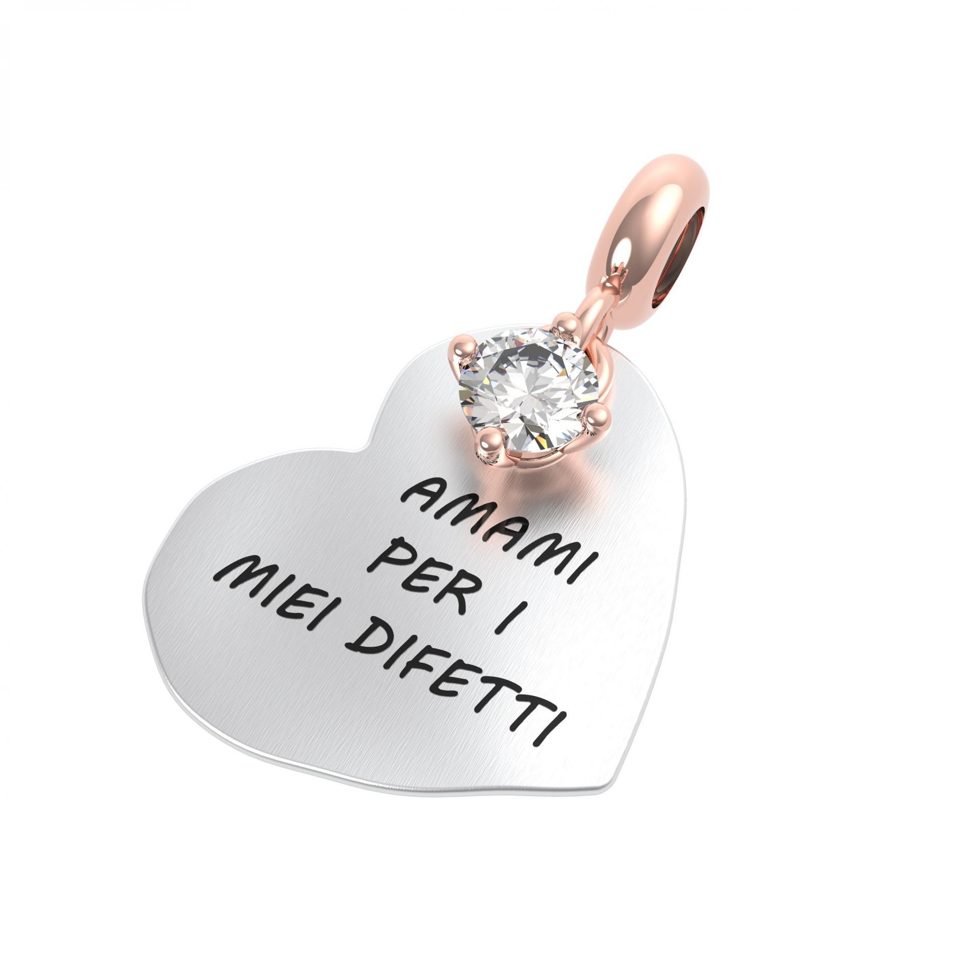 Ciondolo argento rerum 25062 amore