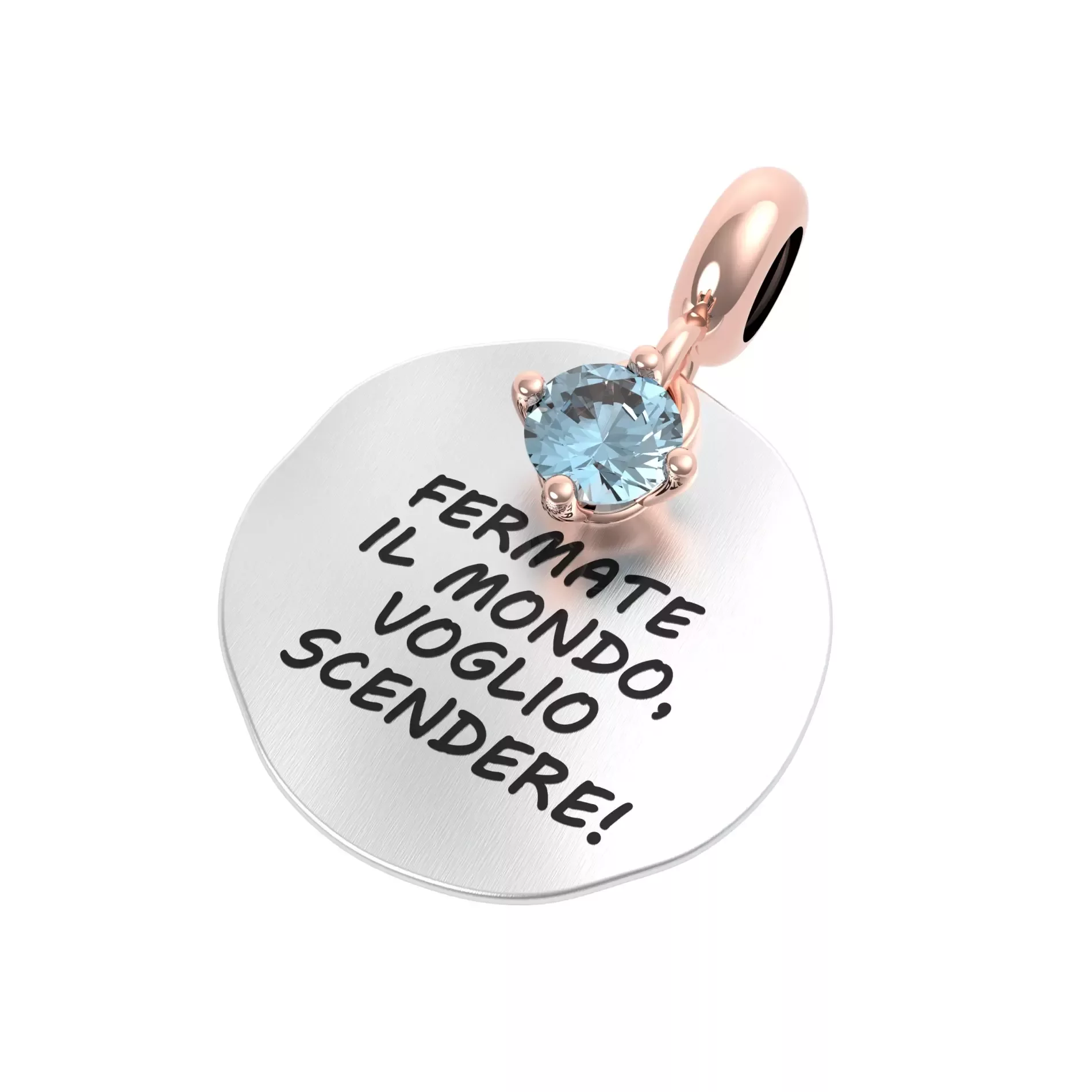 Ciondolo argento topazio azzurro rerum propositi 25167