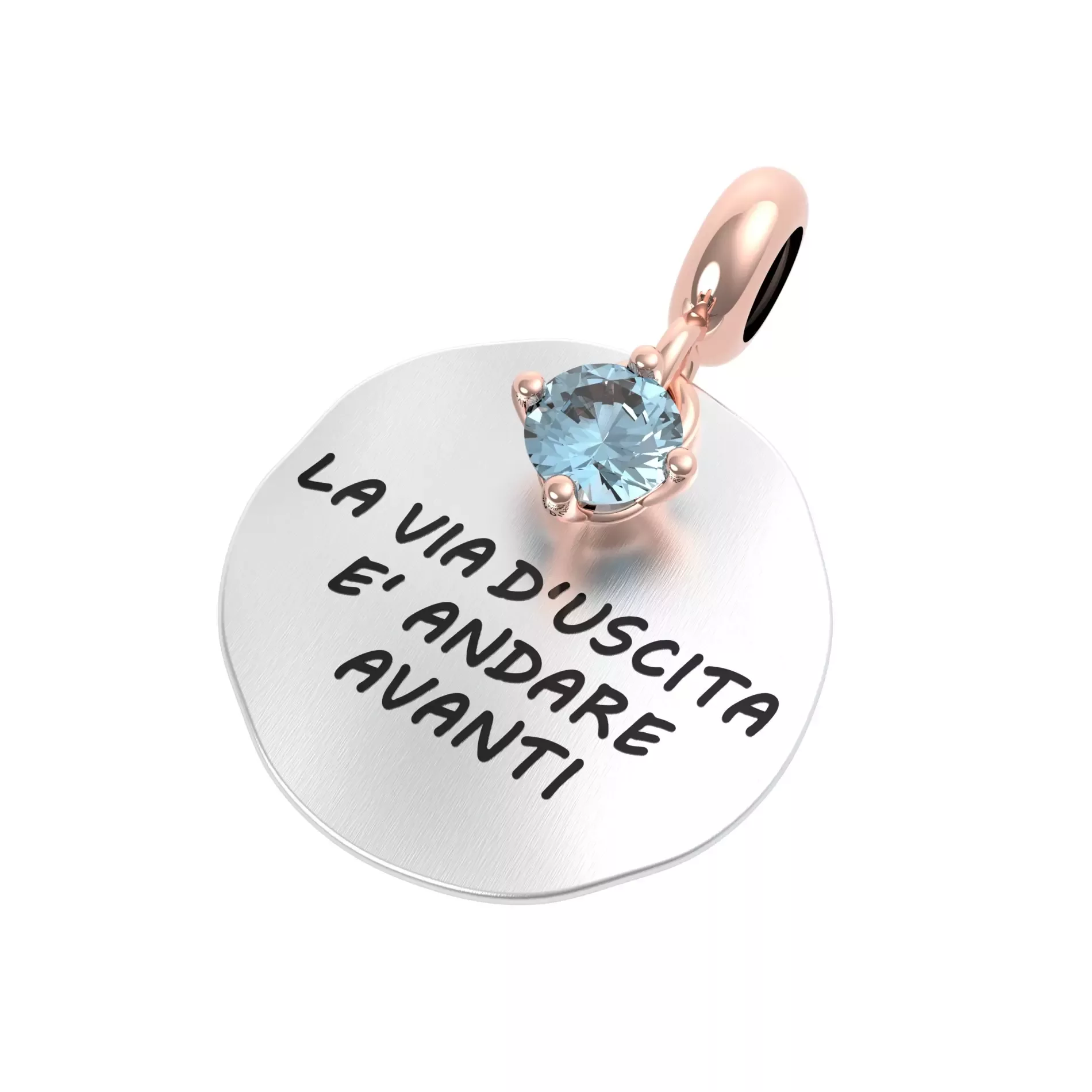 Ciondolo argento topazio azzurro rerum propositi 25168