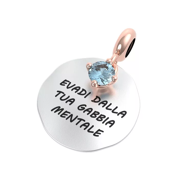 Ciondolo argento topazio azzurro rerum propositi 25169