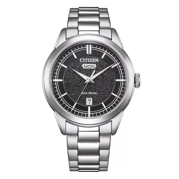 Citizen of collection day date nero cinturino acciaio aw0151 85e