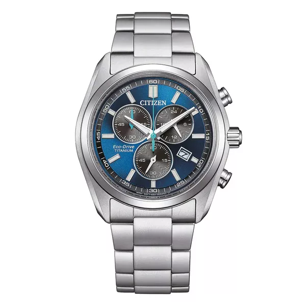 Citizen supertitanio26 blu cinturino titanio grigio at2590 59l