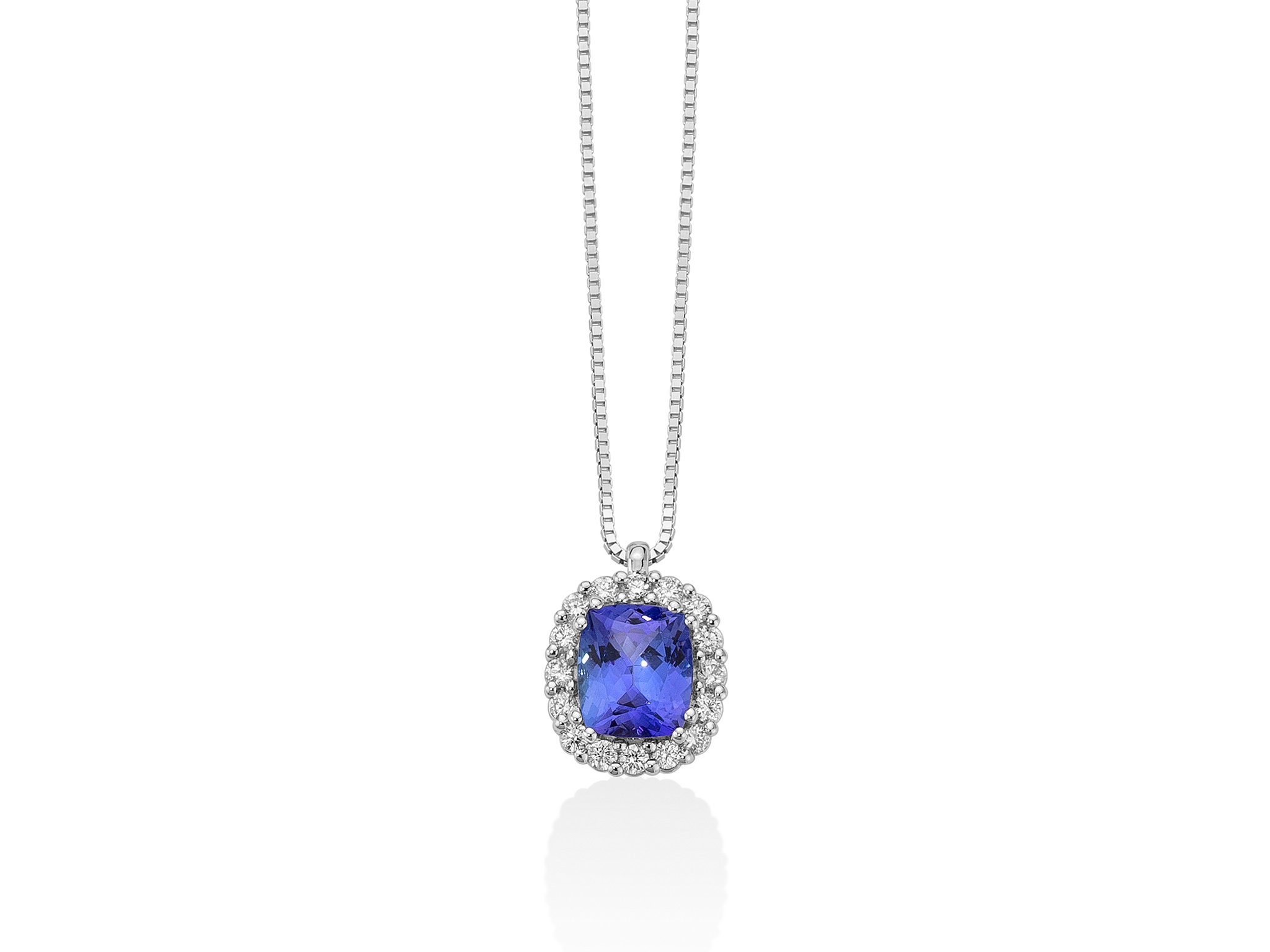 Collana oro bianco tanzanite Miluna CLD4403