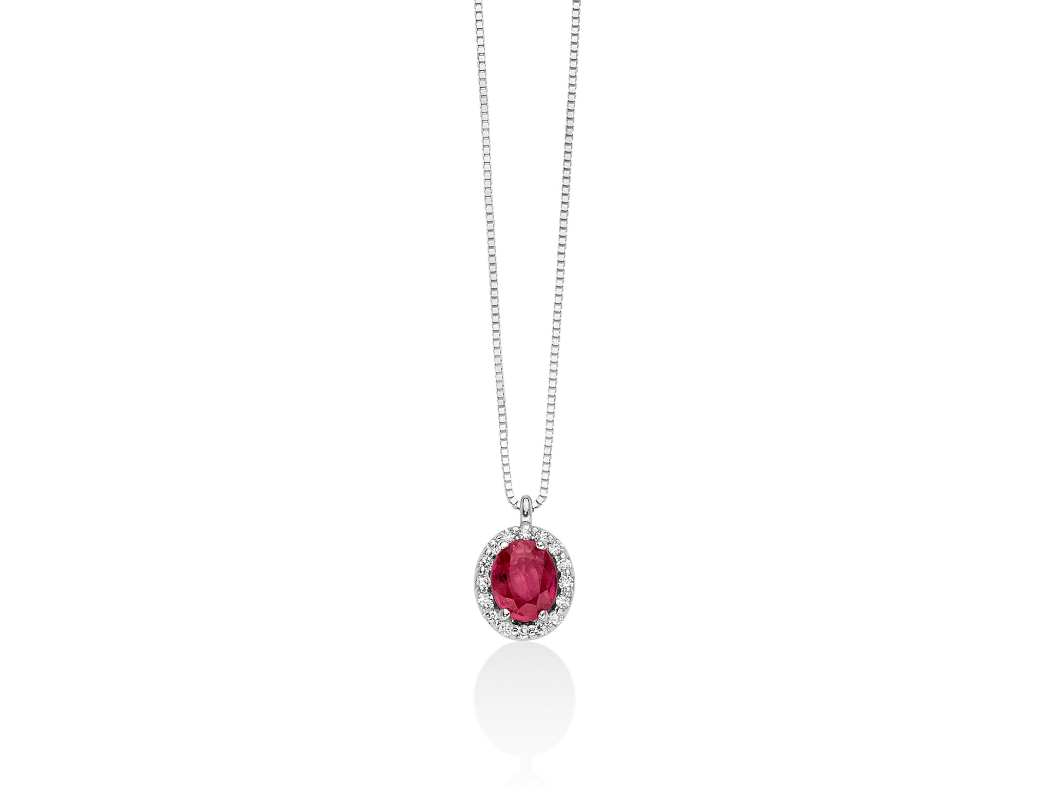 Collana oro rubino diamanti miluna CLD4095