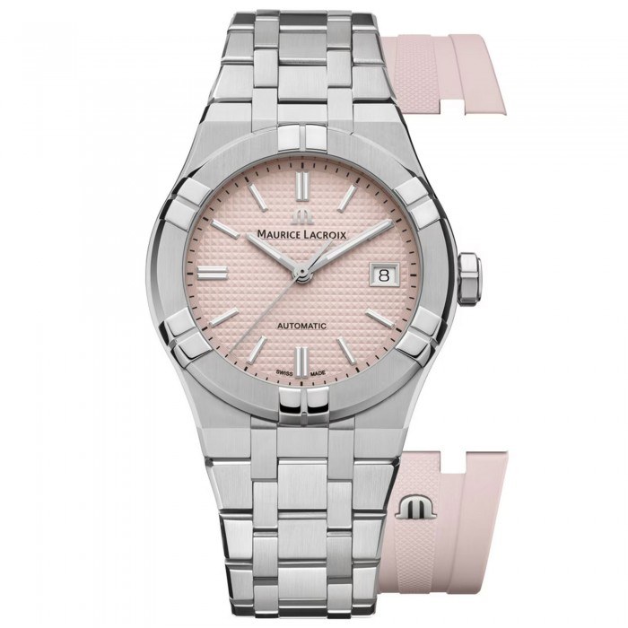 Maurice lacroix aikon automatic 39mm limited edition rosa ai6007 ss00f 530 e doppio cinturino