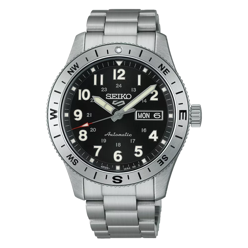 Men s watch automatic movement 3 hands date day black dial