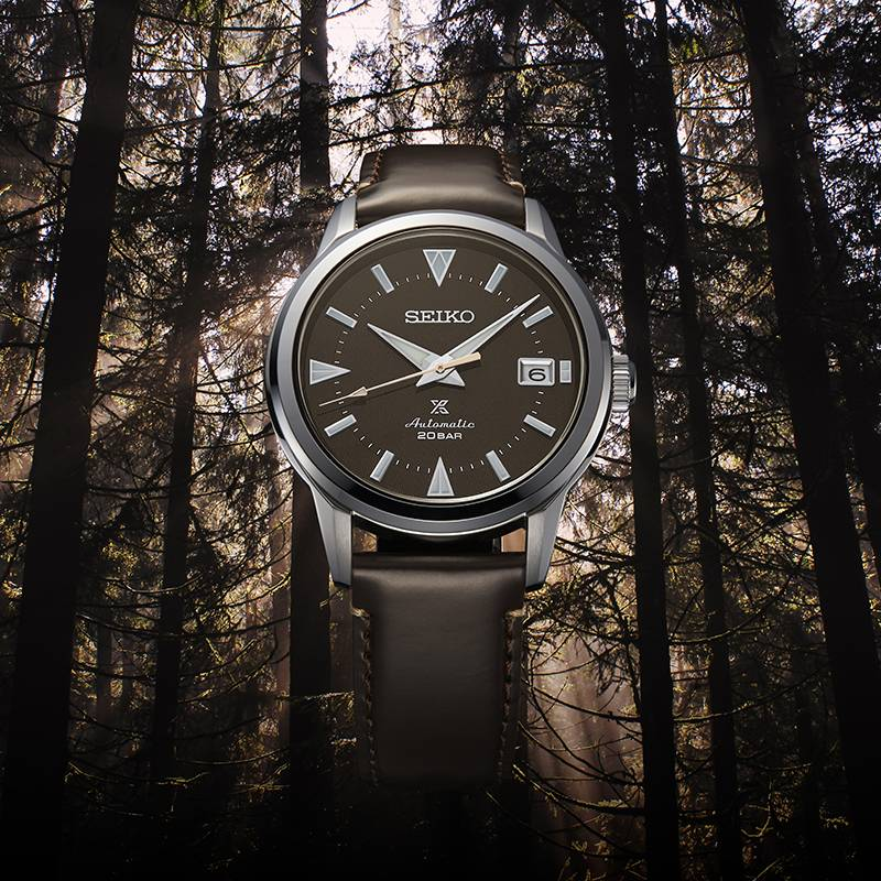 Montre homme prospex alpinist calibre 6r35 cadran marron bracelet cuir 1