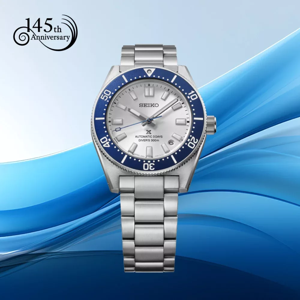 Orologio automatico prospex diver 300m quadrante argentato edizione limitata 145 seiko blue
