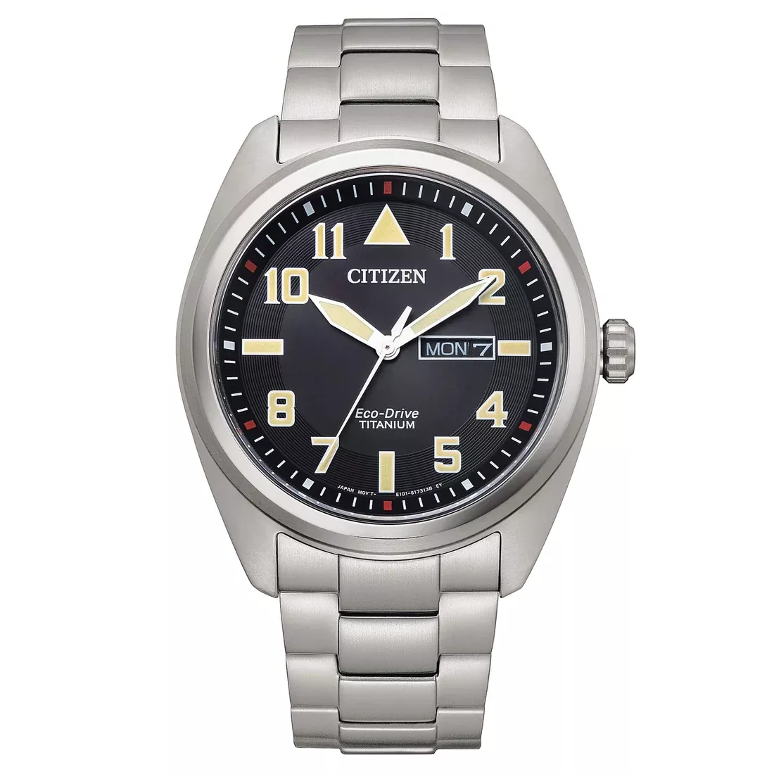 Orologio citizen BM8560 88 E nero aviator bracciale super titanium