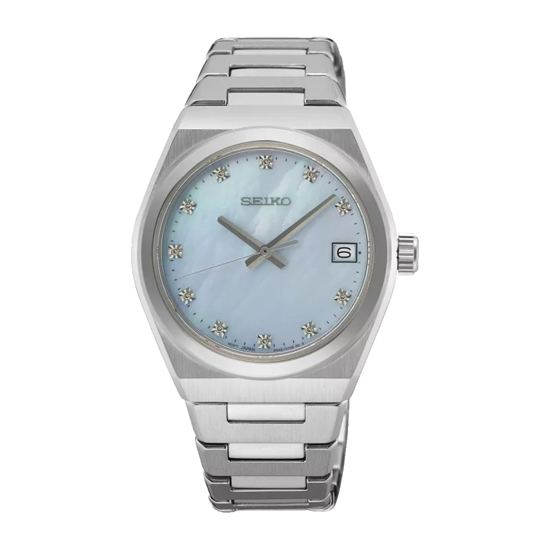 Orologio classic donna quarzo acciaio inossidabile vetro zaffiro madreperla diamanti 1