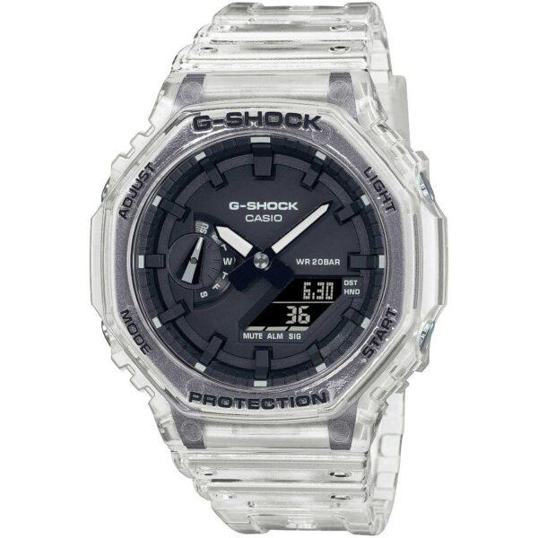 Orologio multifunzione uomo casio g shock skeleton ga 2100ske 7aer