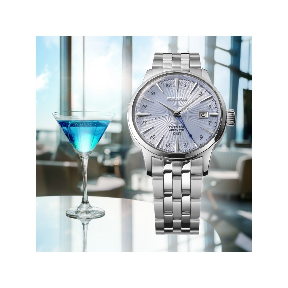 Orologio presage cocktail gmt quadrante blu skydiving