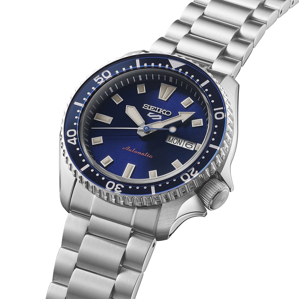Orologio seiko 5 sports automatico quadrante blu data