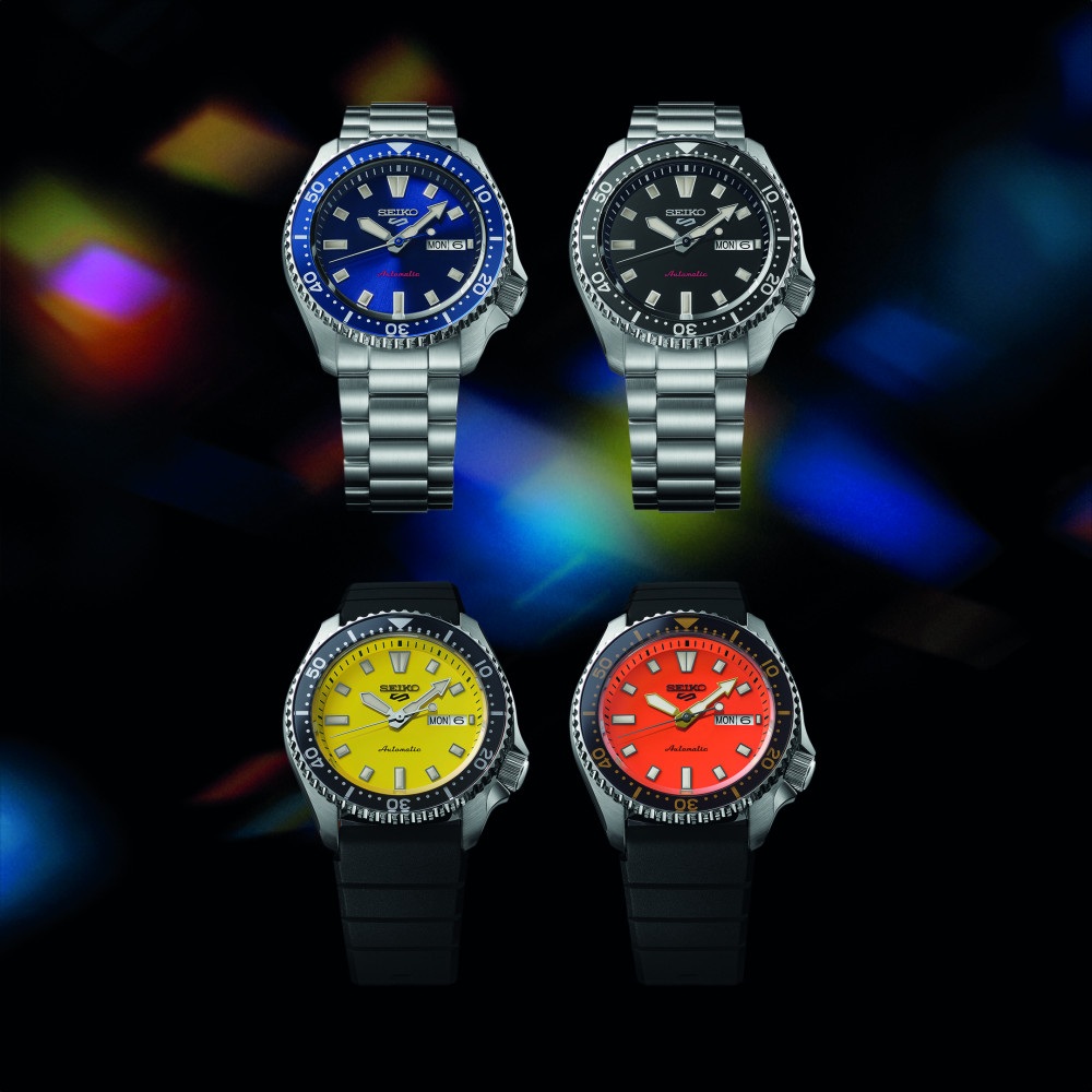 Orologio seiko 5 sports automatico quadrante nero data 1