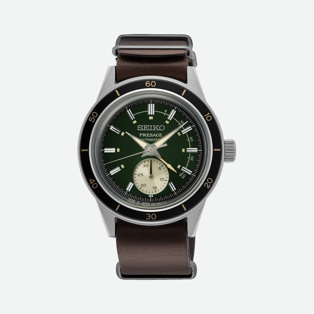 Orologio uomo automatico seiko presage style 60 vintage quadrante verde