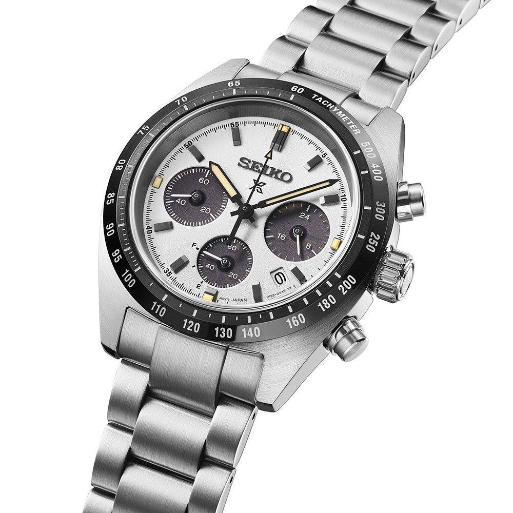 Orologio uomo prospex speed timer cronografo quarzo solare quadrante bianco