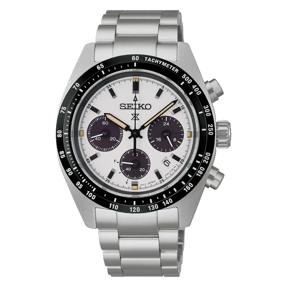 Orologio uomo prospex speed timer cronografo quarzo solare quadrante bianco