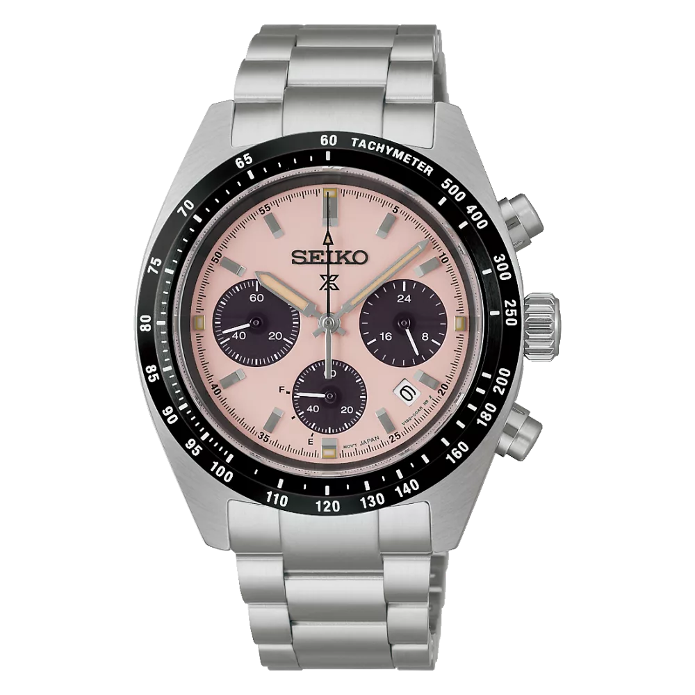 Orologio uomo prospex speed timer cronografo quarzo solare quadrante rosa