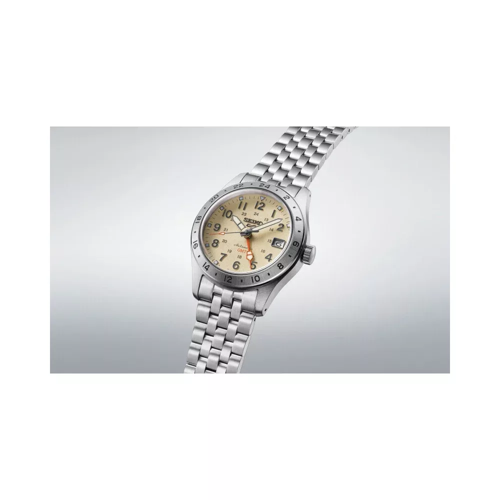 Seiko 5 sports automatico gmt uomo quadrante crema 1