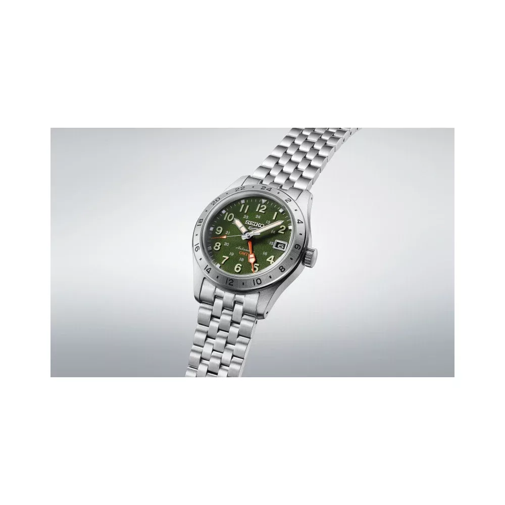 Seiko 5 sports automatico gmt uomo quadrante verde 1