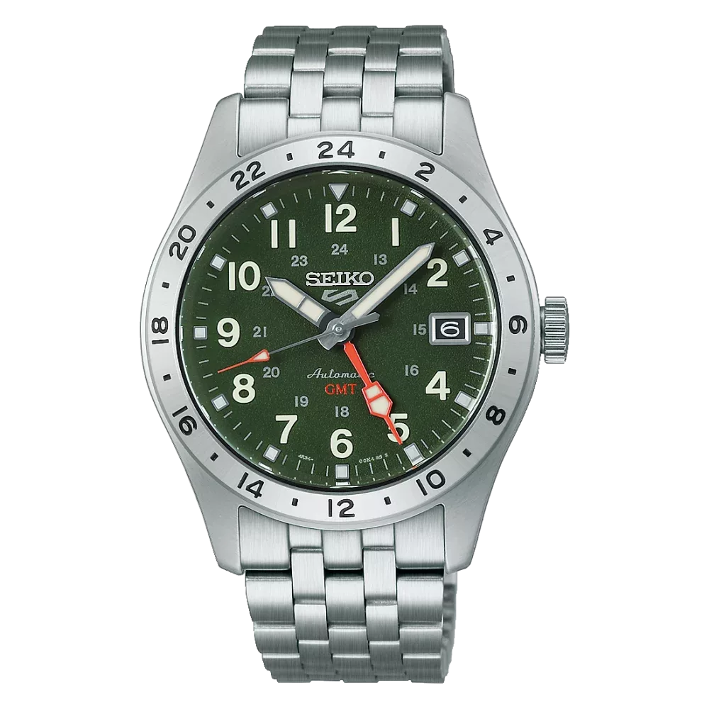 Seiko 5 sports automatico gmt uomo quadrante verde