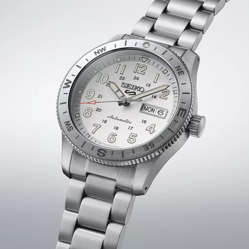 Uomo orologio movimento automatico 3 sfere date day quadrante bianco 1