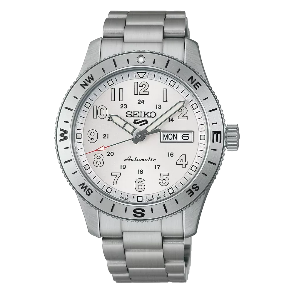 Uomo orologio movimento automatico 3 sfere date day quadrante bianco